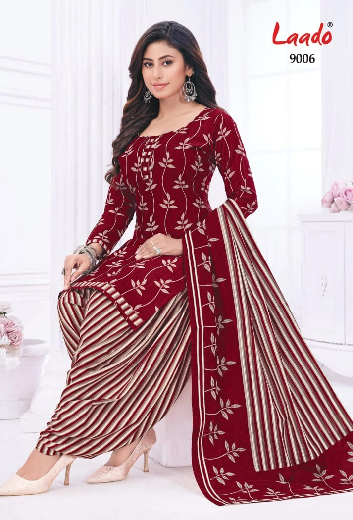 Laado Nadiya Patiyala Vol 9 Cotton Wholesale Salwar Suit Catalog — Wholesale Salwar Suits, MPA wholesale from Surat — view 6